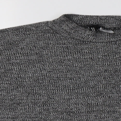 H&M Womens Grey Mock Neck  Polyester Pullover Jumper Size M