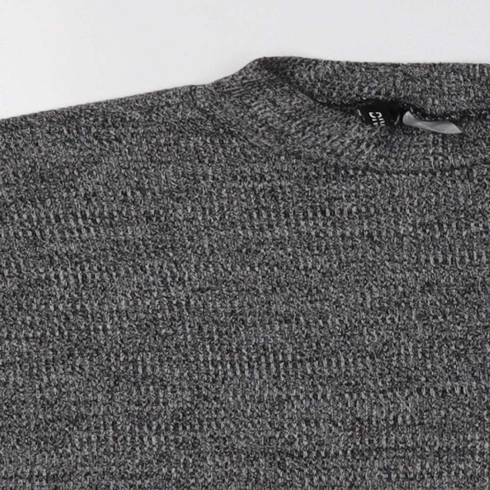 H&M Womens Grey Mock Neck  Polyester Pullover Jumper Size M