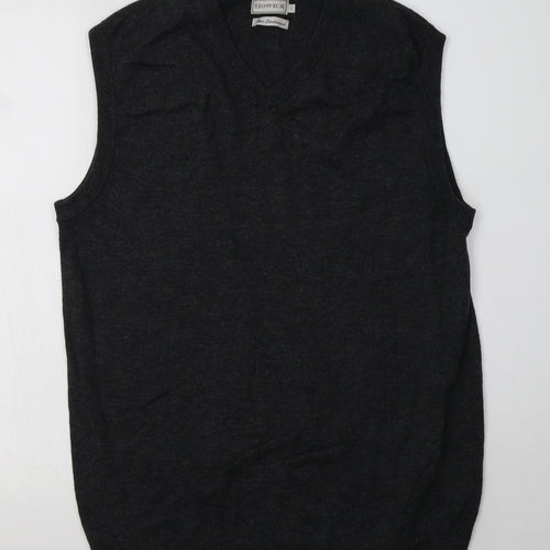 Howick Mens Grey V-Neck  Wool Vest Jumper Size L