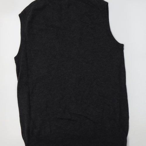 Howick Mens Grey V-Neck  Wool Vest Jumper Size L