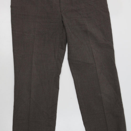 Finesse Mens Brown  Polyester Dress Pants Trousers Size 34 L29 in Regular