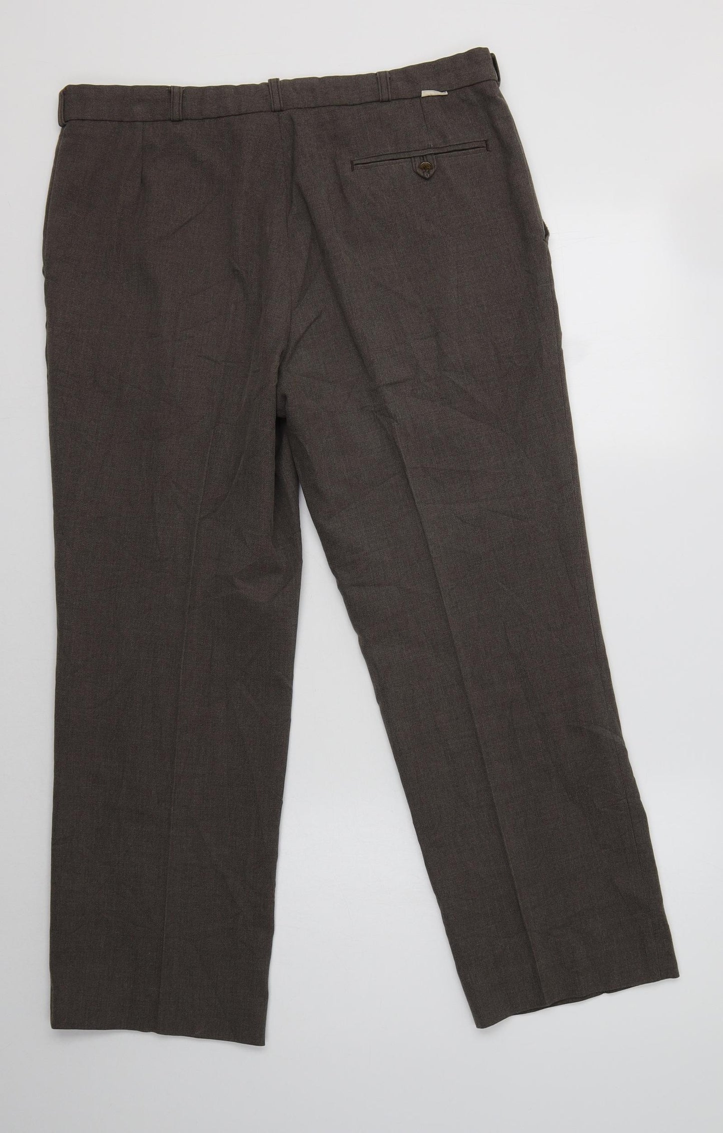 Finesse Mens Brown  Polyester Dress Pants Trousers Size 34 L29 in Regular