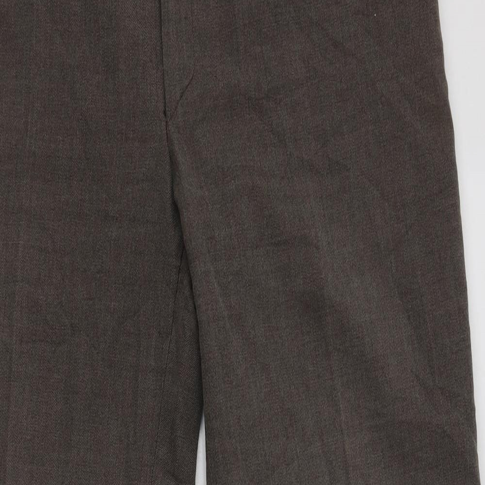 Finesse Mens Brown  Polyester Dress Pants Trousers Size 34 L29 in Regular