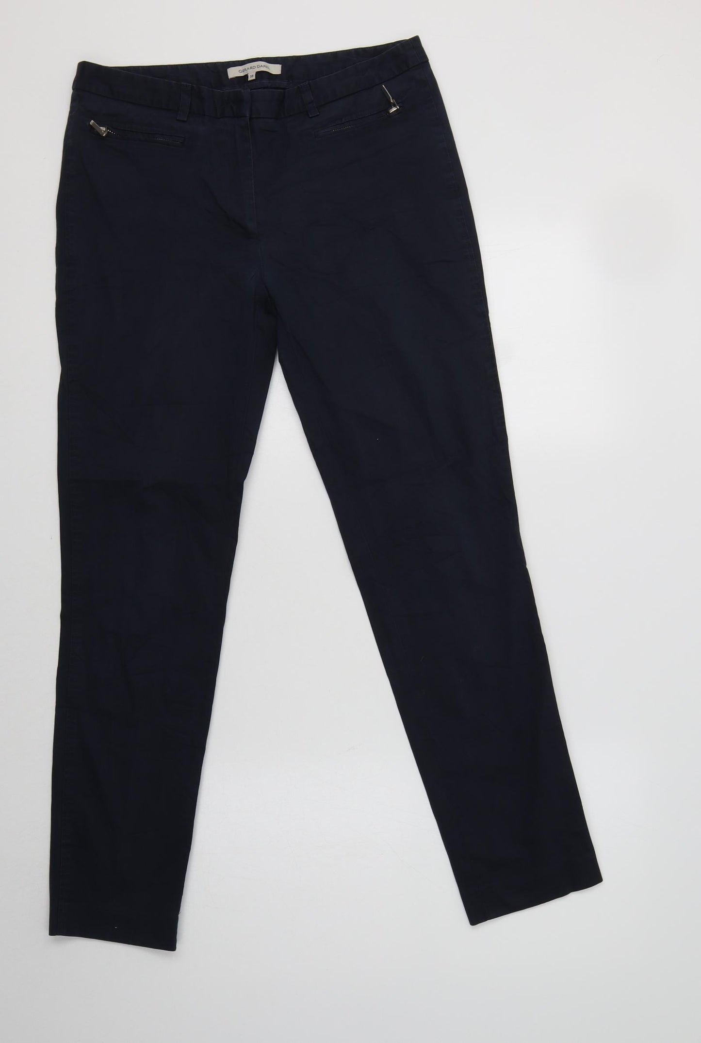 Gerard Darel Womens Blue  Cotton Chino Trousers Size 10 L29 in Regular