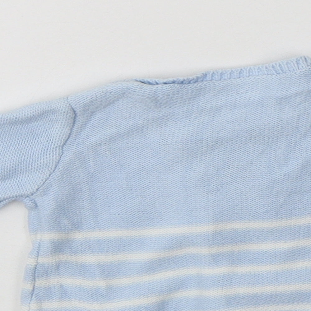 Matalan Baby Blue Striped Cotton Cardigan Jumper Size 0-3 Months