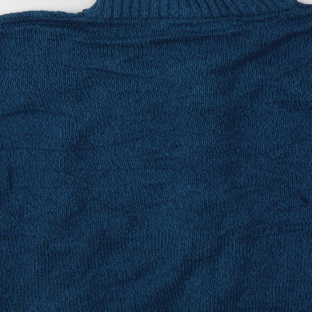 Isle Womens Blue Collared  Cotton Full Zip Jumper Size M