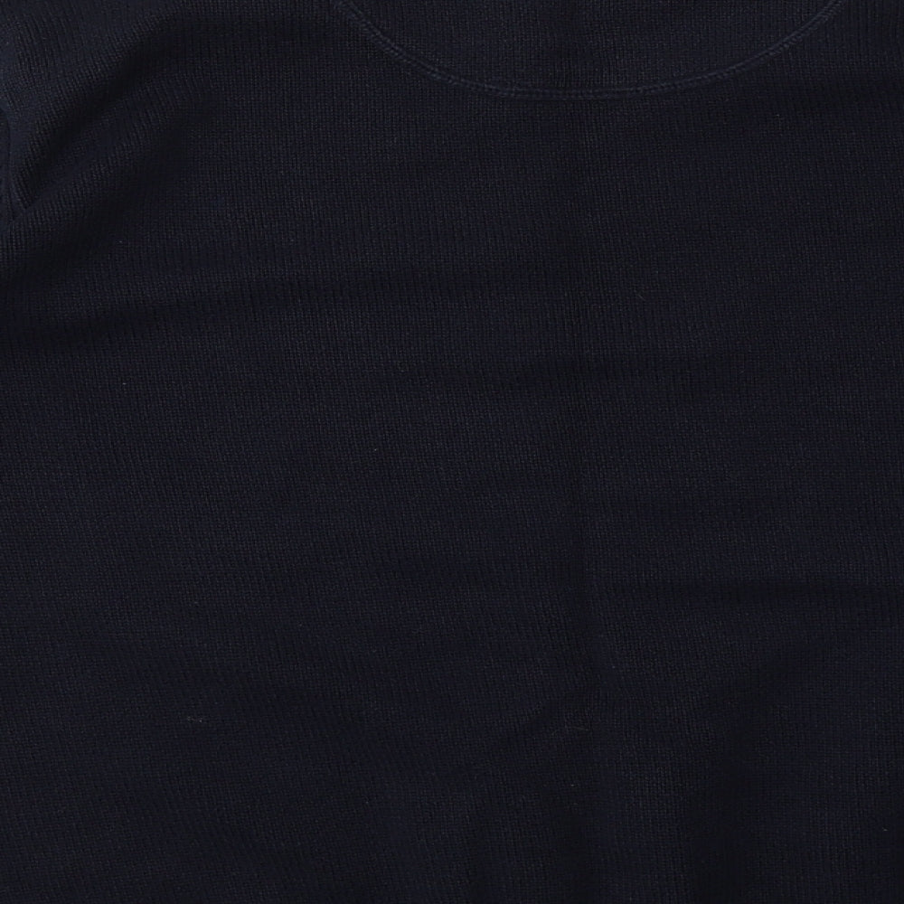 George Mens Blue V-Neck  Cotton Pullover Jumper Size XL