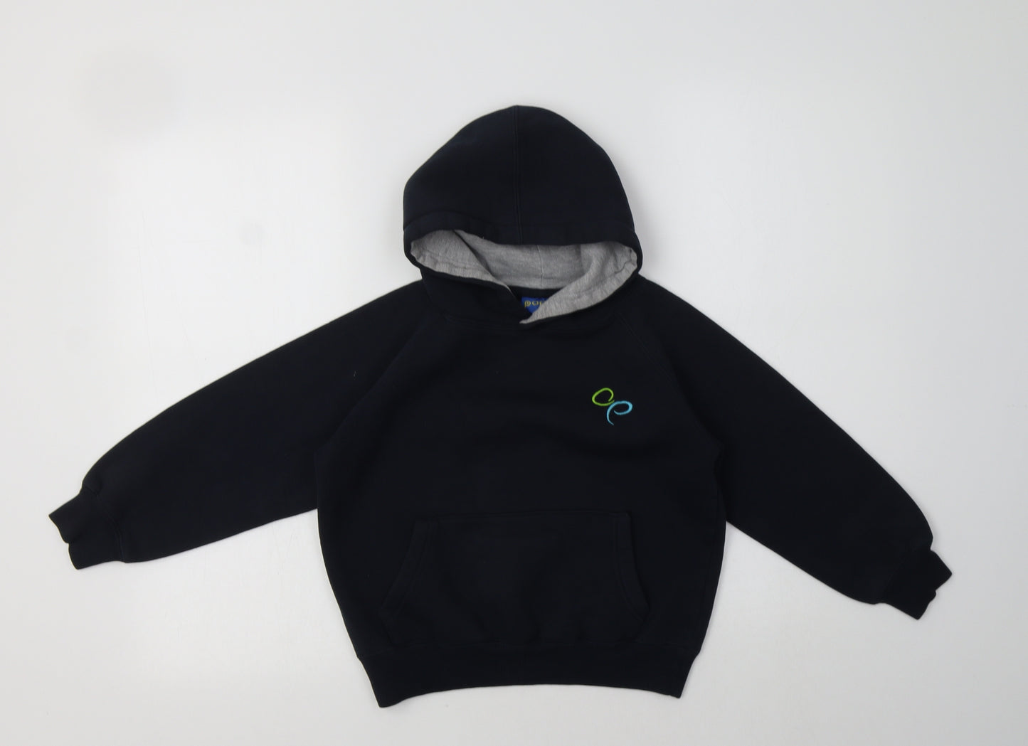 Papini Boys Blue  Polyester Pullover Hoodie Size 7-8 Years