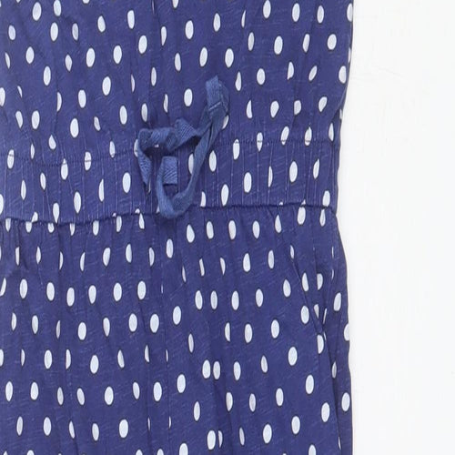Matalan Girls Blue Polka Dot Cotton Jumpsuit One-Piece Size 9 Years