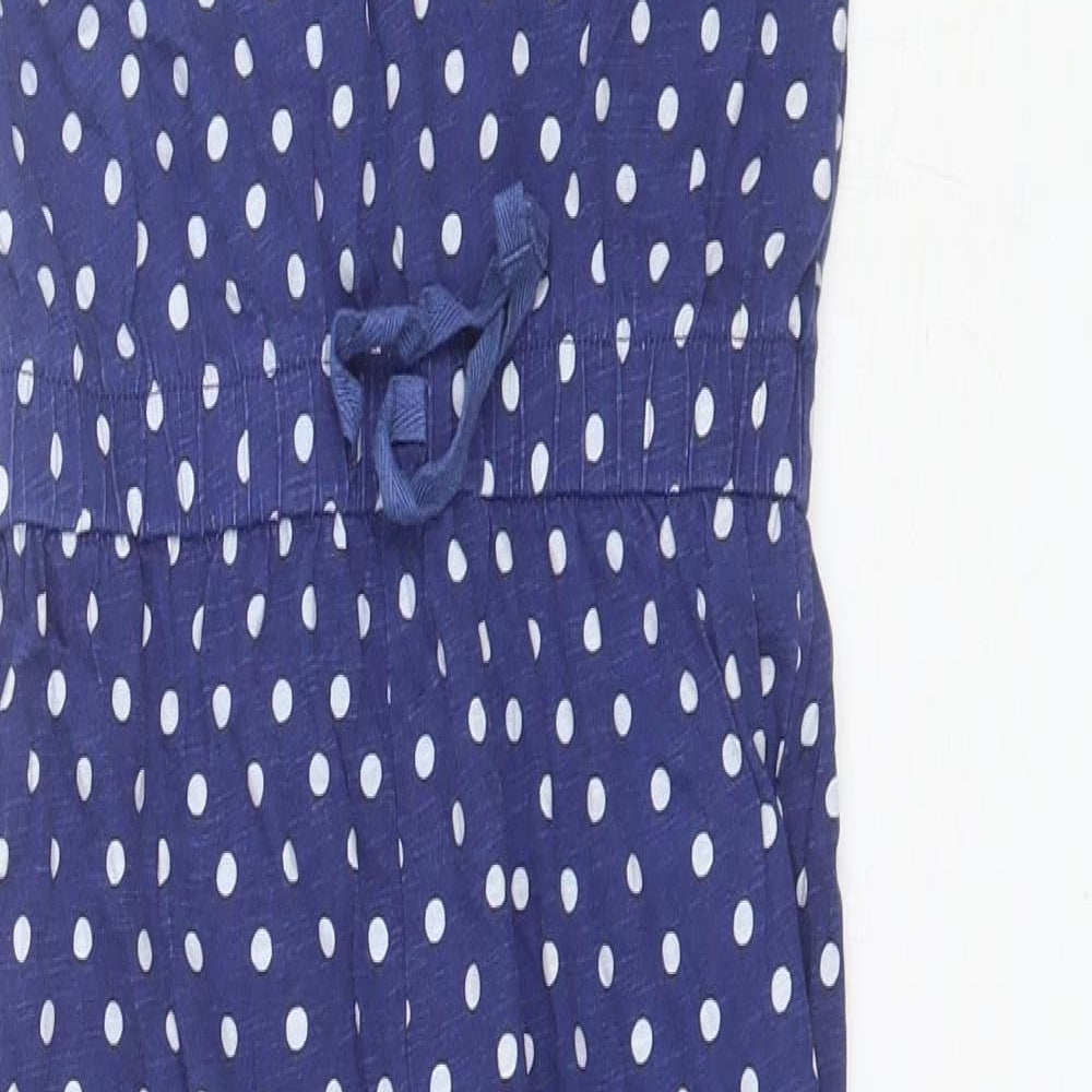 Matalan Girls Blue Polka Dot Cotton Jumpsuit One-Piece Size 9 Years