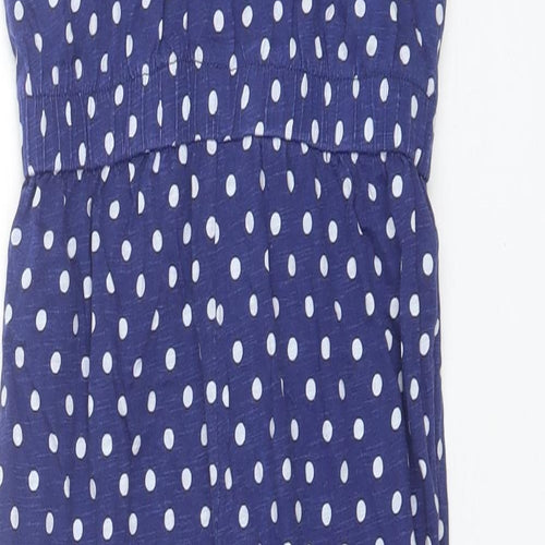 Matalan Girls Blue Polka Dot Cotton Jumpsuit One-Piece Size 9 Years