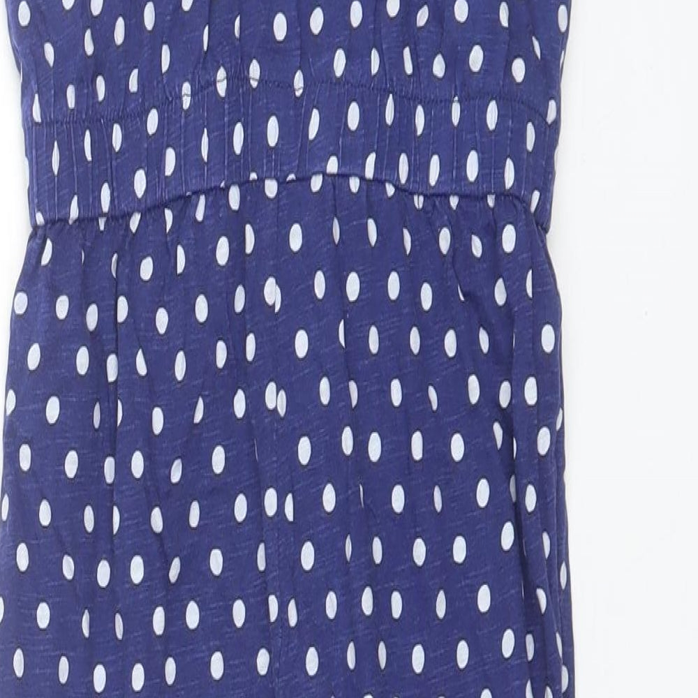 Matalan Girls Blue Polka Dot Cotton Jumpsuit One-Piece Size 9 Years