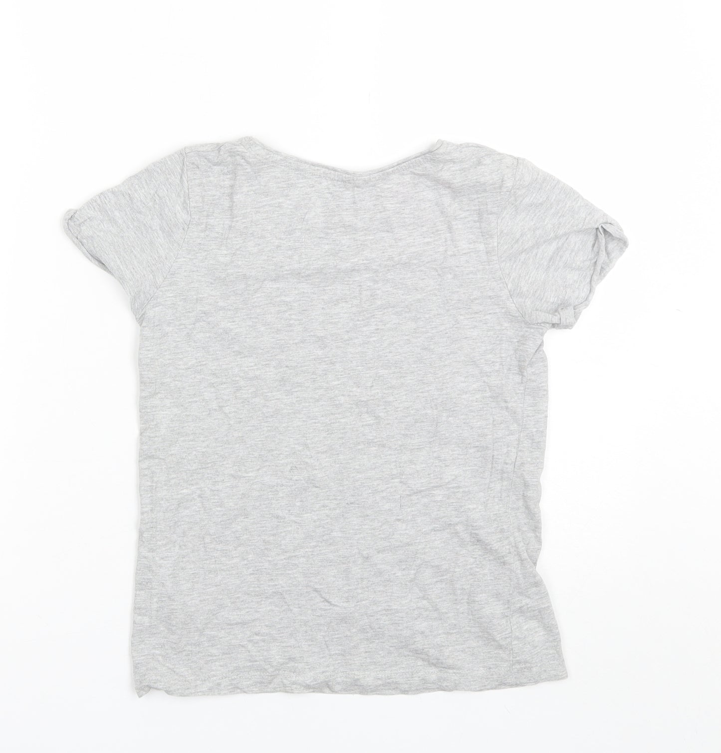 Primark Girls Grey  Cotton Basic T-Shirt Size 10-11 Years Round Neck