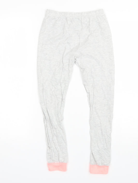 George Girls Grey Solid Cotton  Pyjama Pants Size 9-10 Years