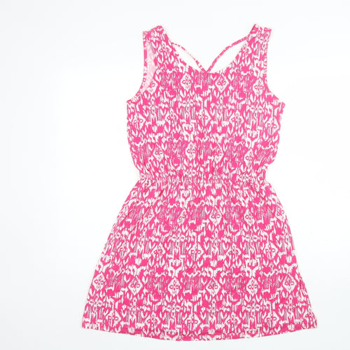 George Womens Pink Geometric Viscose Shift  Size 12  Round Neck