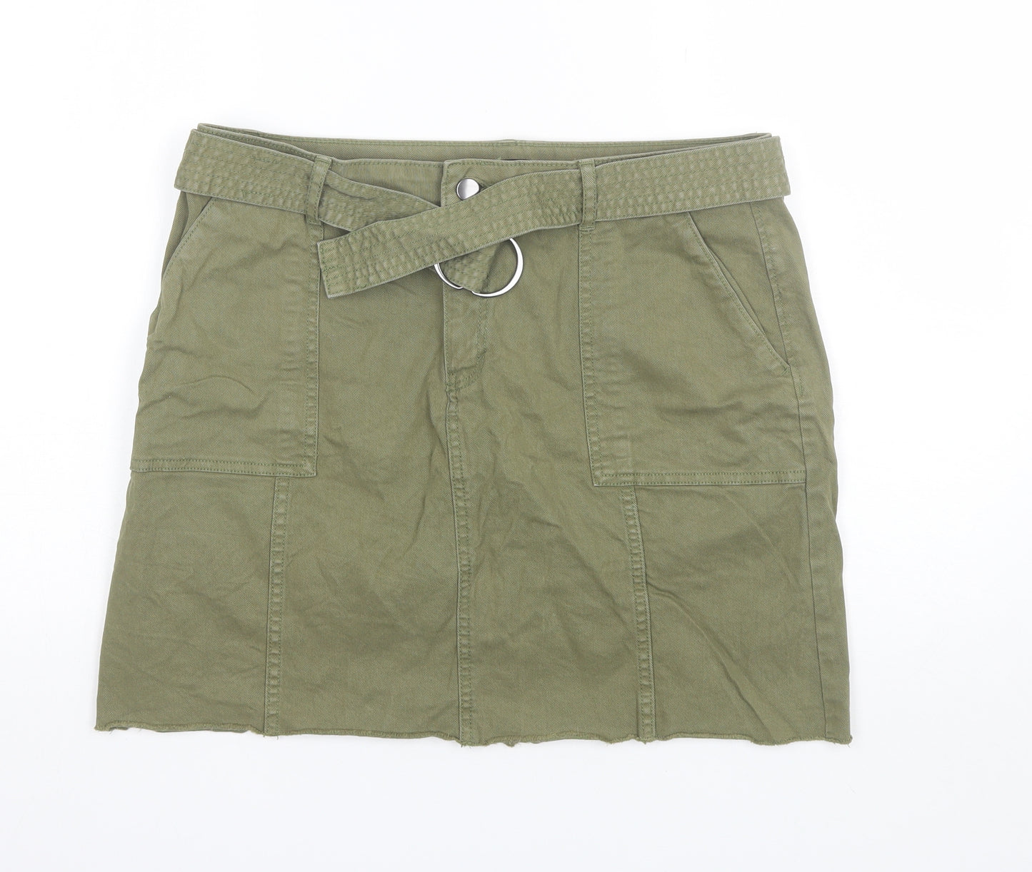George Womens Green  Cotton Mini Skirt Size 14