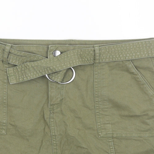 George Womens Green  Cotton Mini Skirt Size 14