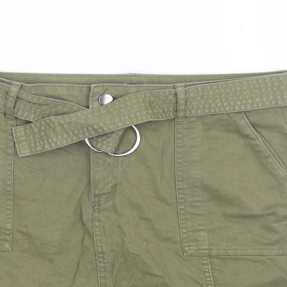 George Womens Green  Cotton Mini Skirt Size 14