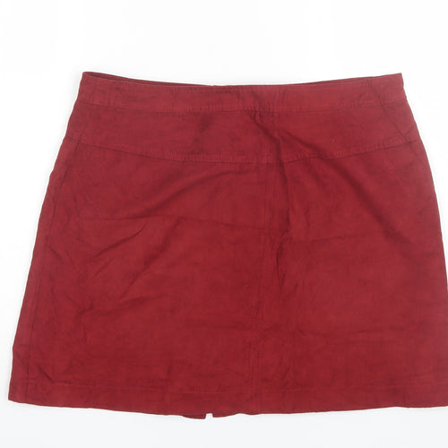 George Womens Red  Polyester Mini Skirt Size 14