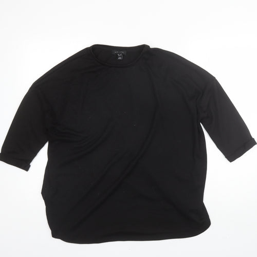 George Womens Black Round Neck  Polyester Pullover Jumper Size M