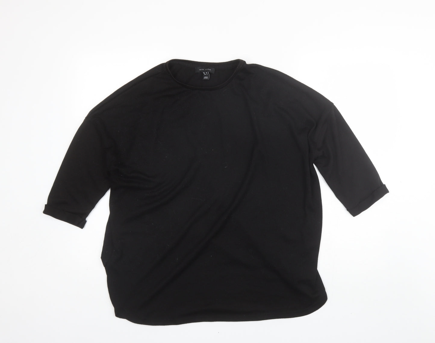 George Womens Black Round Neck  Polyester Pullover Jumper Size M