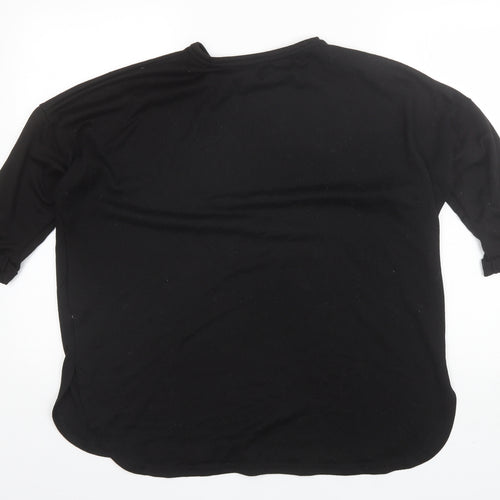 George Womens Black Round Neck  Polyester Pullover Jumper Size M