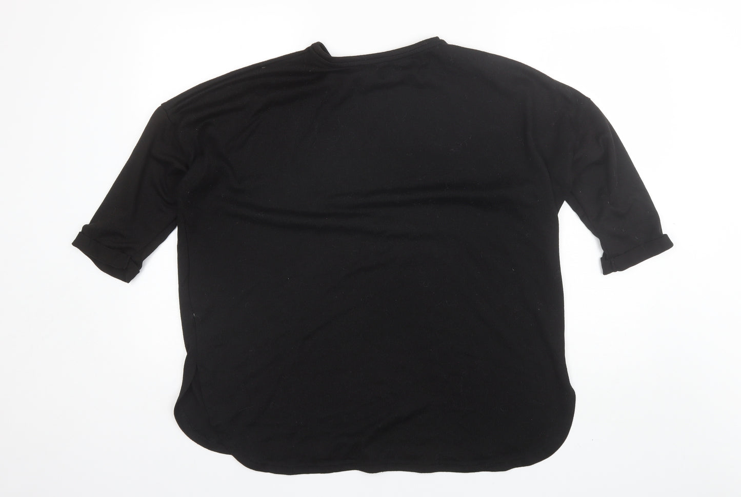 George Womens Black Round Neck  Polyester Pullover Jumper Size M
