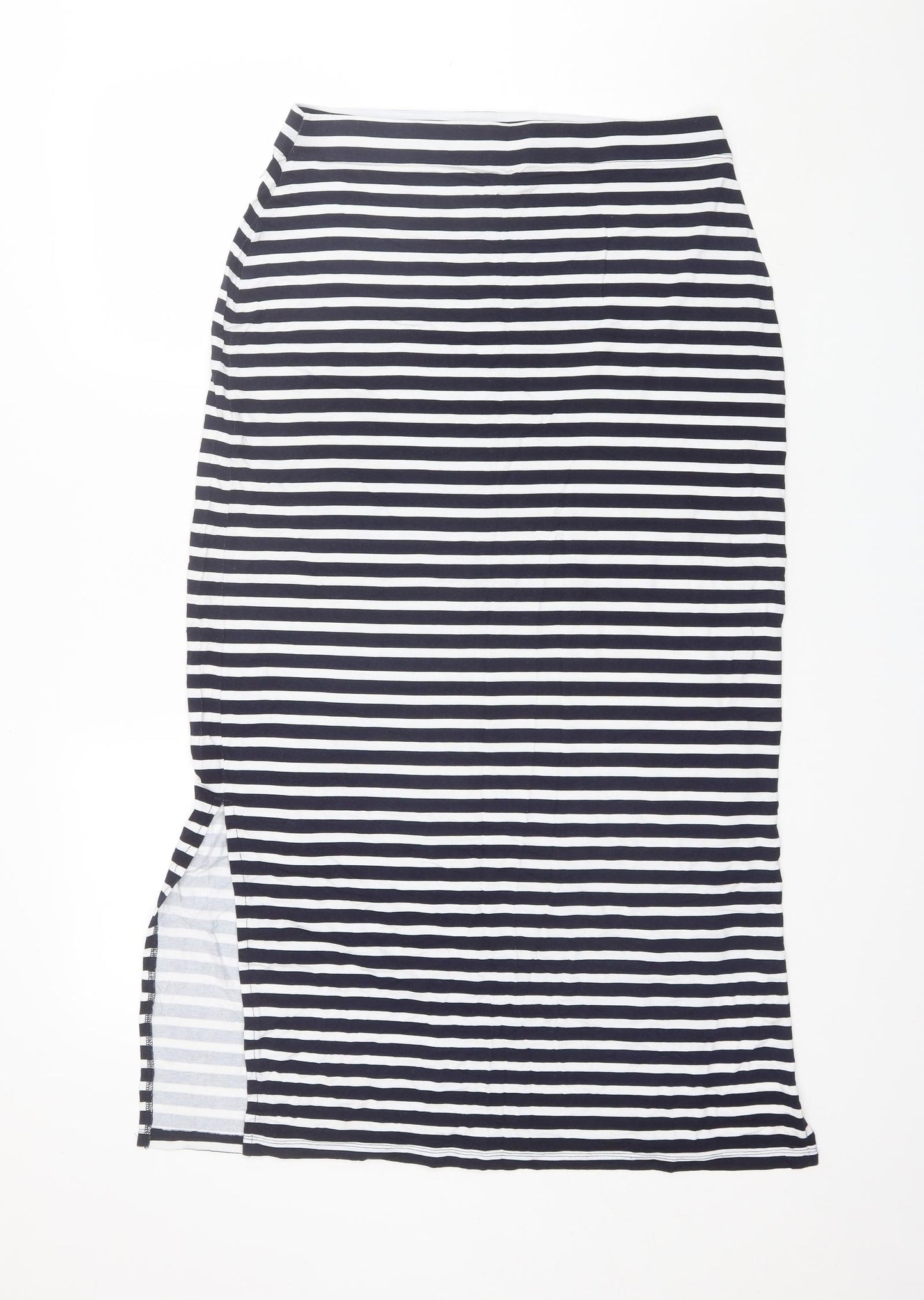 Papaya Womens Blue Striped Viscose Maxi Skirt Size 14