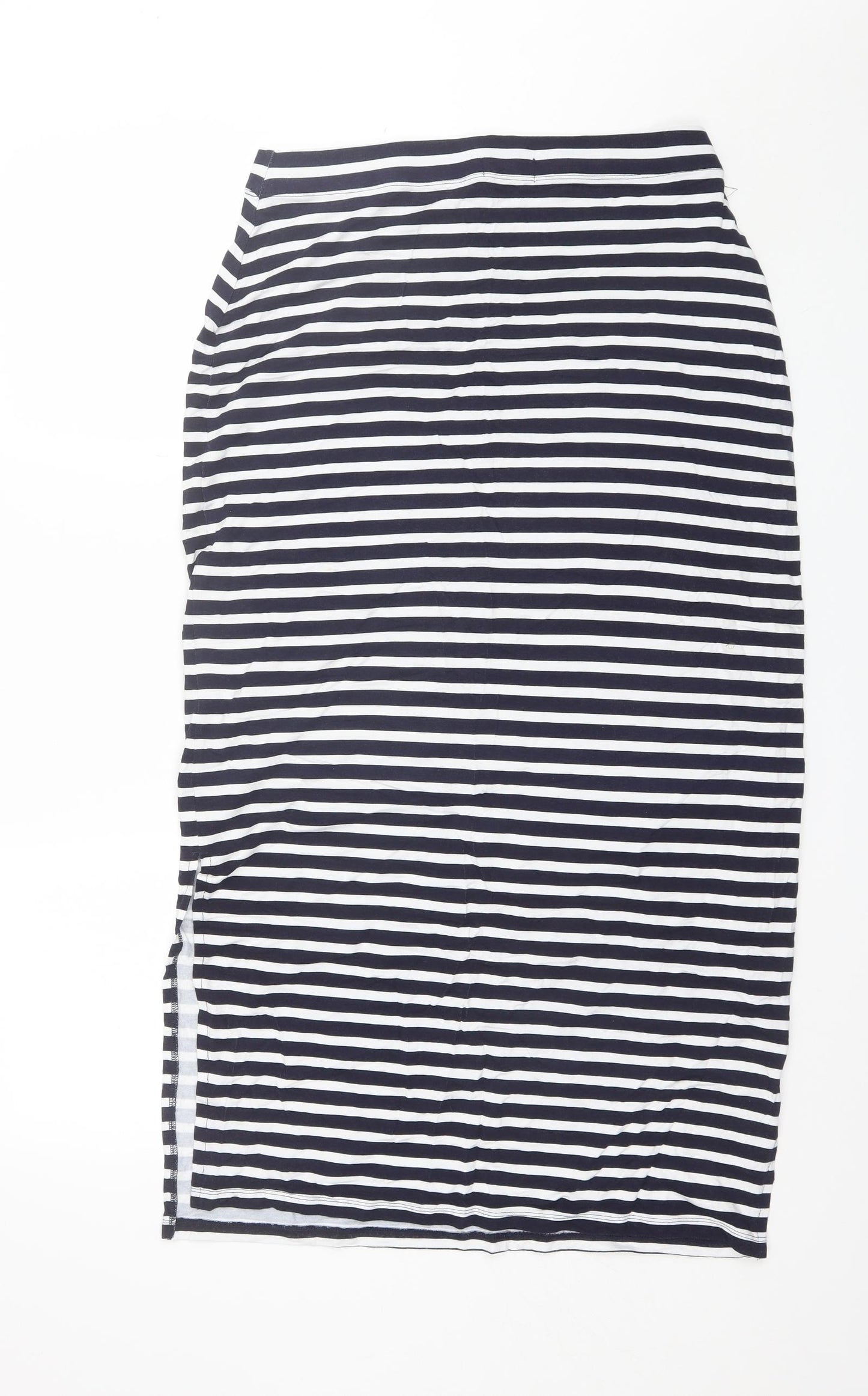 Papaya Womens Blue Striped Viscose Maxi Skirt Size 14