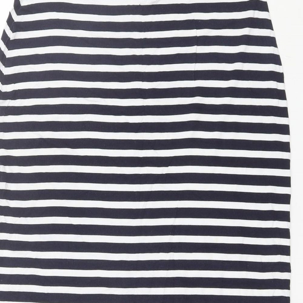 Papaya Womens Blue Striped Viscose Maxi Skirt Size 14