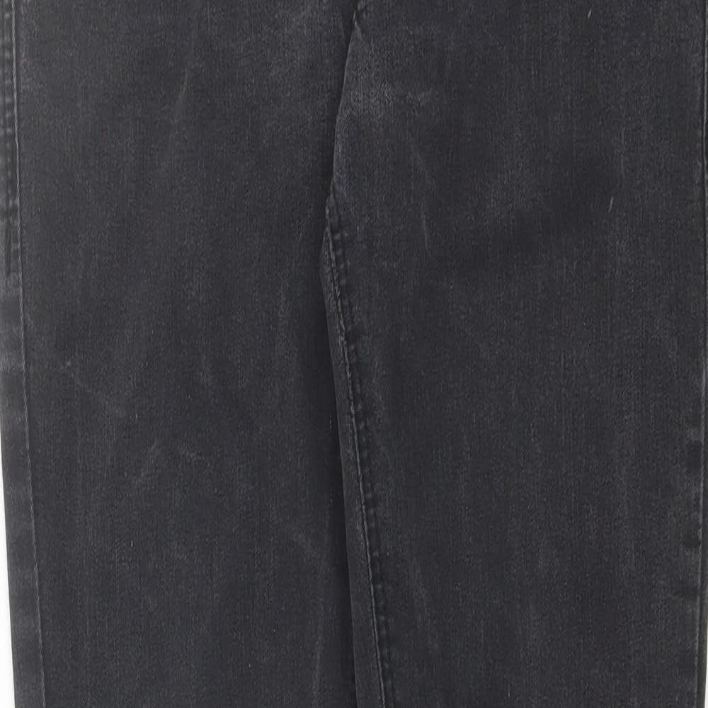 Preworn Womens Black  Cotton Skinny Jeans Size 12 L31 in Regular