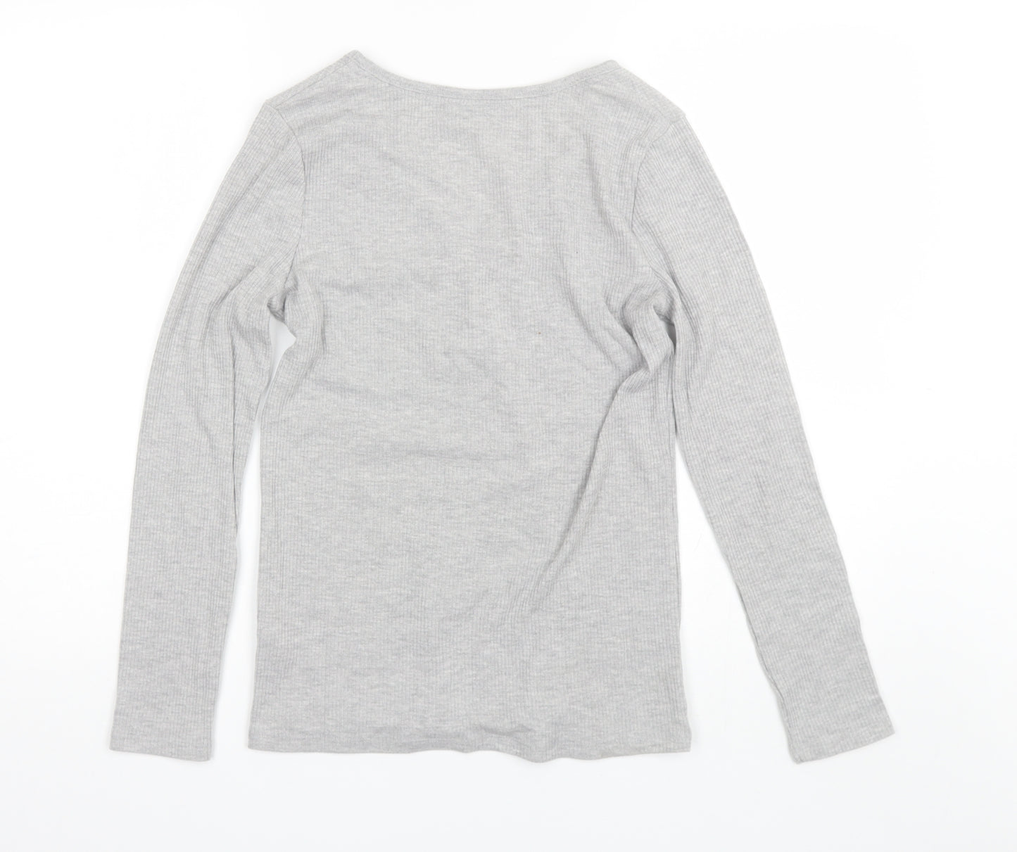 Papaya Womens Grey  Polyester Basic T-Shirt Size 12 V-Neck