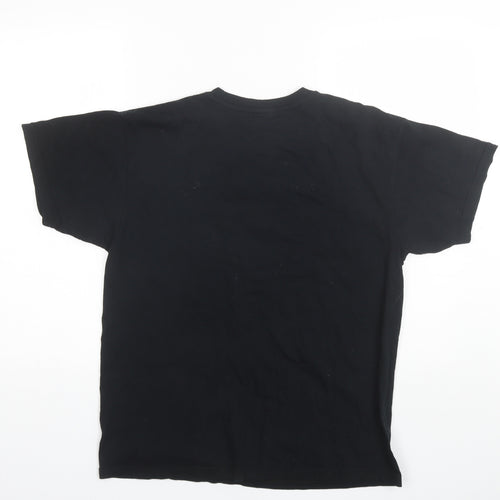 Alice takes a trip Womens Black  Cotton Basic T-Shirt Size M Round Neck