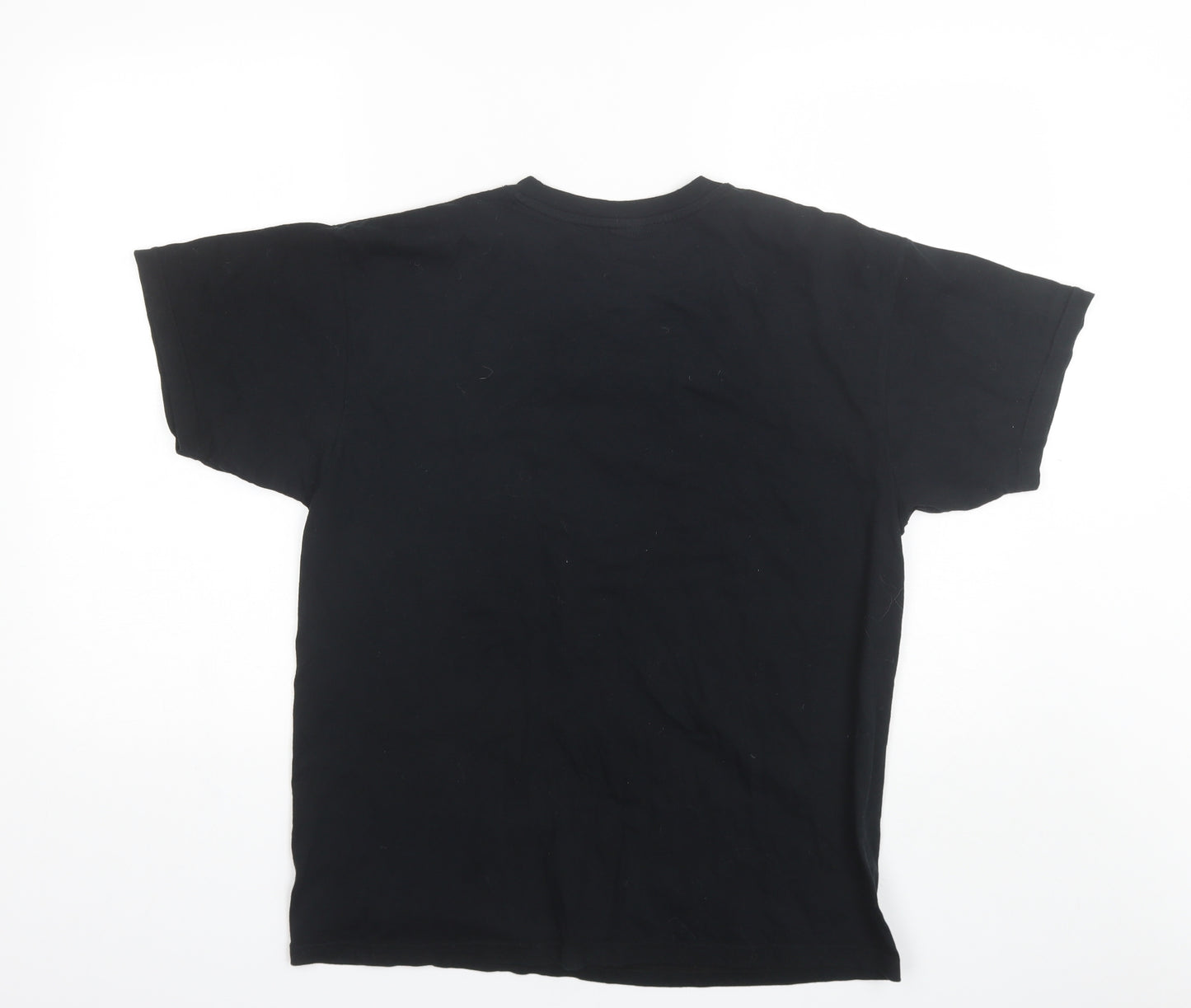 Alice takes a trip Womens Black  Cotton Basic T-Shirt Size M Round Neck