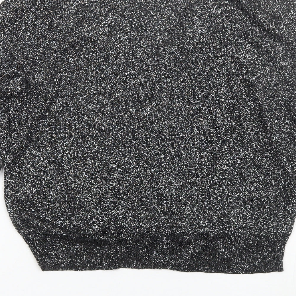 F&F Womens Black Round Neck  Viscose Cardigan Jumper Size 10