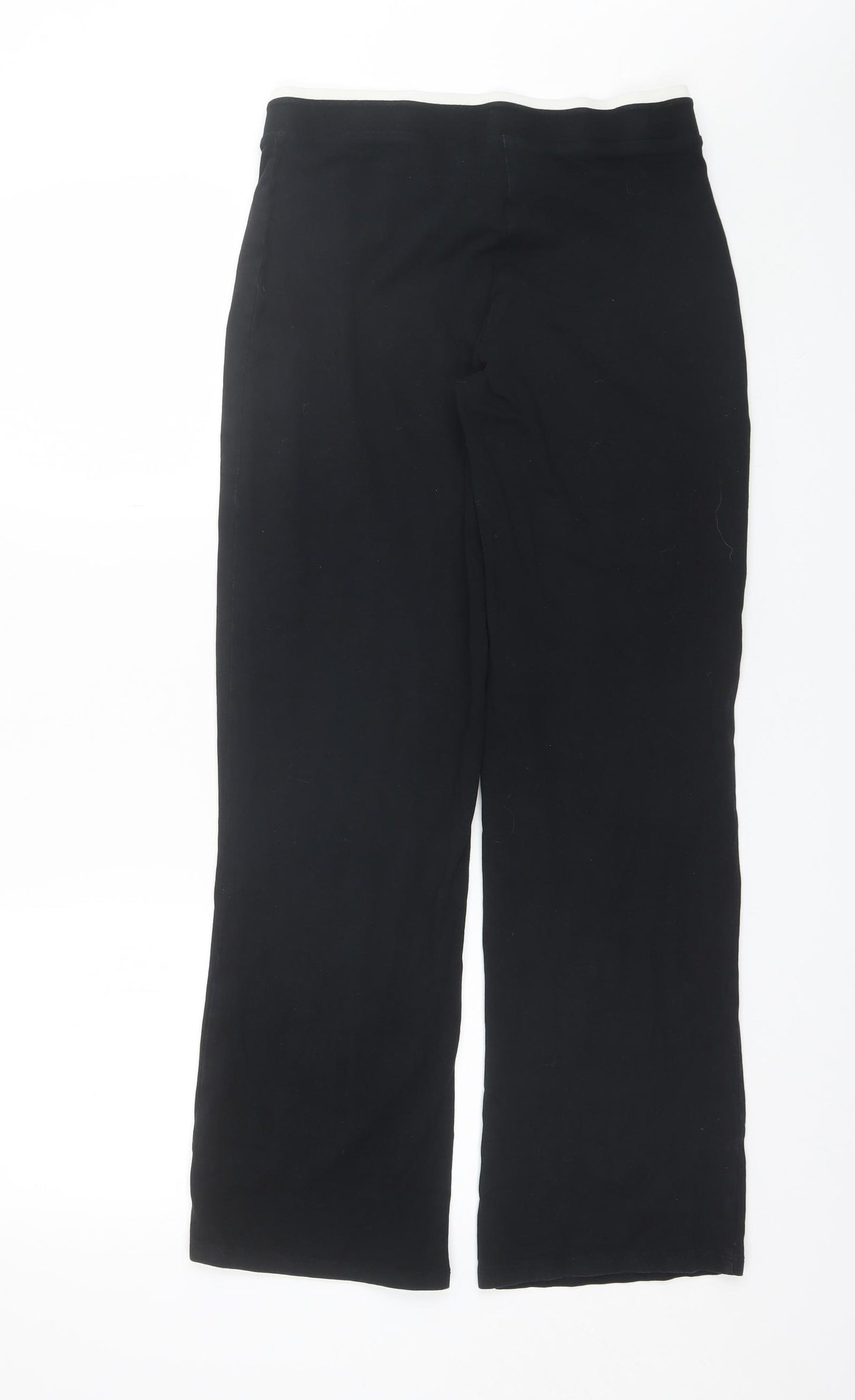 Marks and Spencer Womens Black  Cotton Trousers  Size 10 L29 in Regular