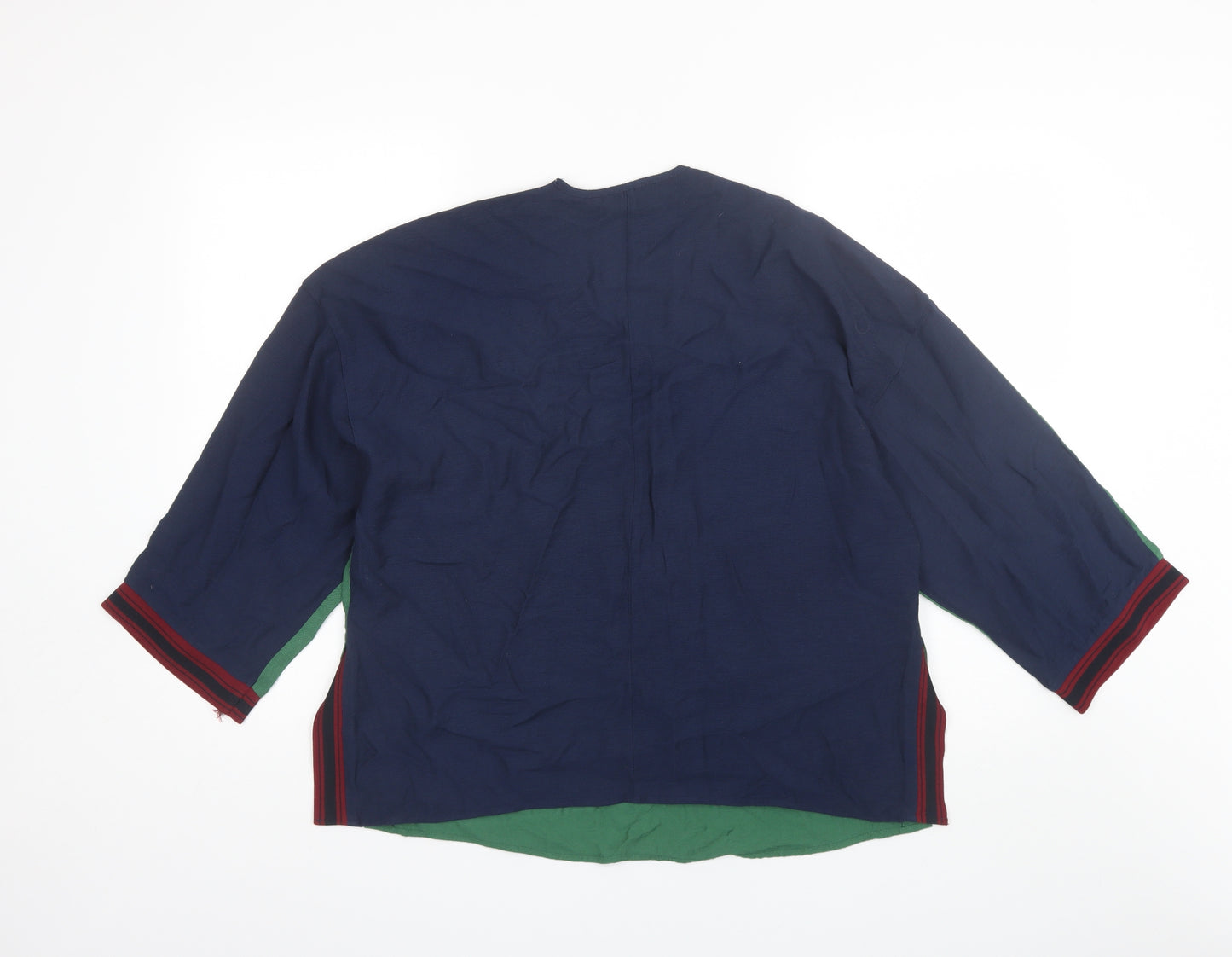Marks and Spencer Womens Green  Viscose Basic Blouse Size 12 V-Neck