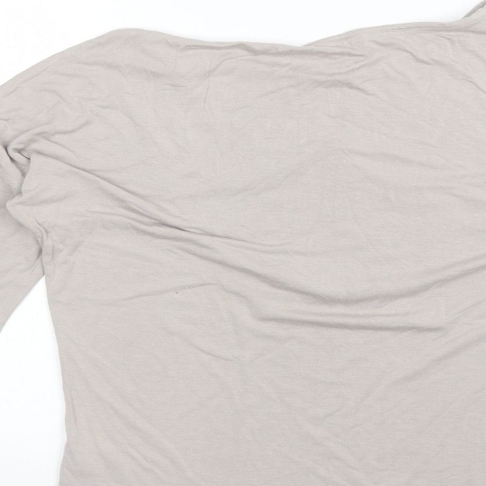 Sonder Studio Womens Beige  Viscose Basic T-Shirt Size 8 Round Neck