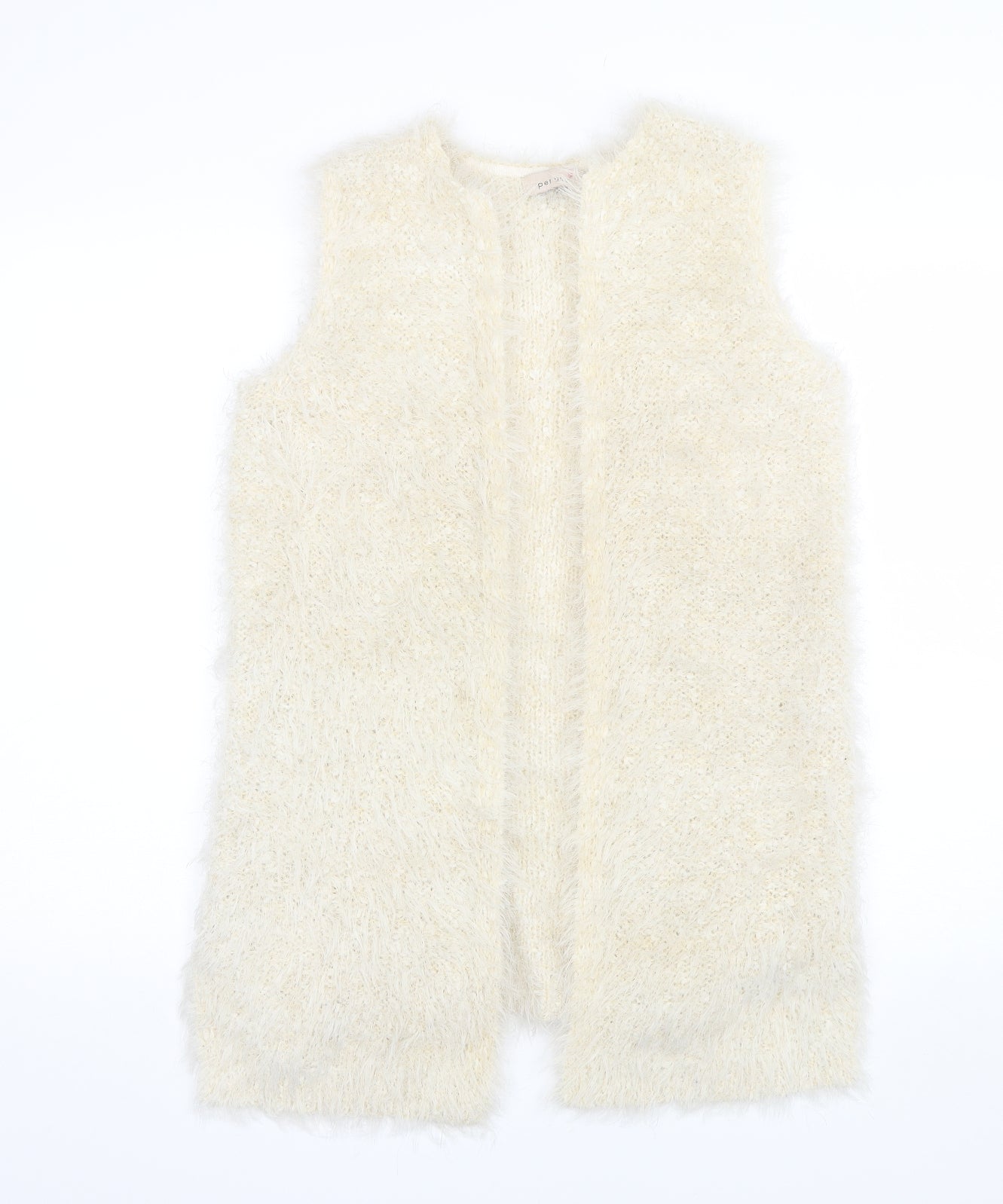 Marks and Spencer Womens Ivory V-Neck  Polyester Cardigan Jumper Size 10