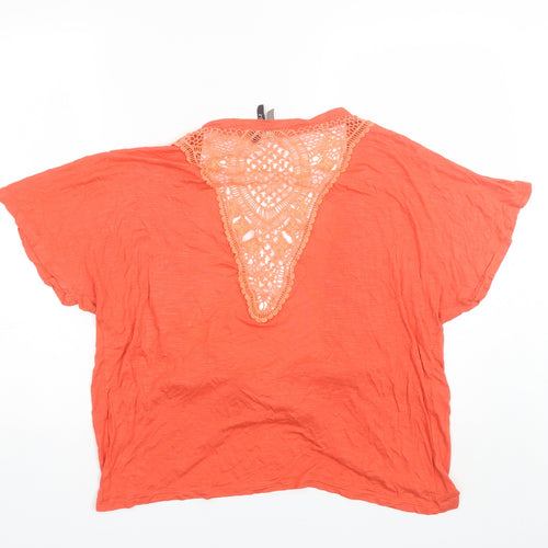 Intuition Womens Orange V-Neck  Viscose Shrug Jumper Size S