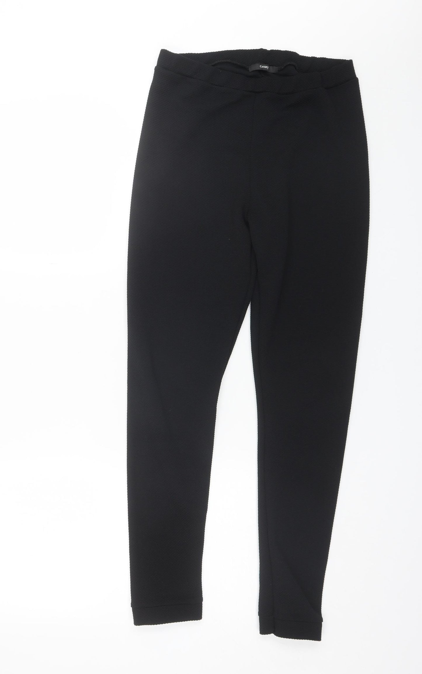 George Womens Black  Polyester Trousers  Size 12 L28 in Regular