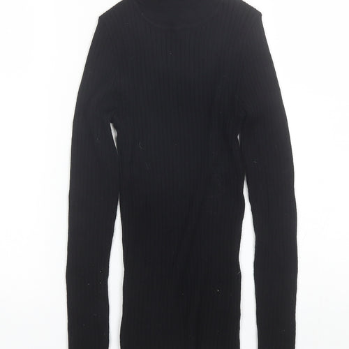 Primark Womens Black Roll Neck  Viscose Pullover Jumper Size 2XS