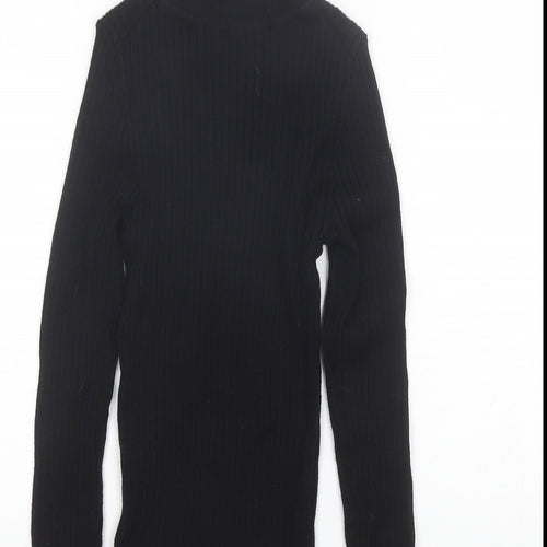 Primark Womens Black Roll Neck  Viscose Pullover Jumper Size 2XS