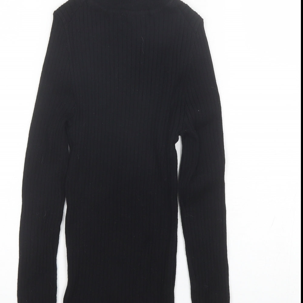 Primark Womens Black Roll Neck  Viscose Pullover Jumper Size 2XS