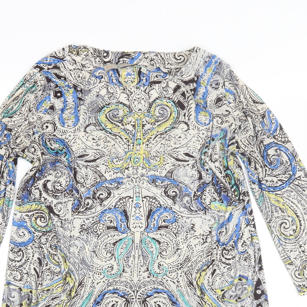 Dorothy Perkins Womens Blue Paisley Polyester Shift  Size 14  Round Neck