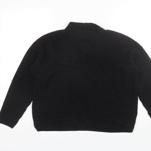 New Look Womens Black Mock Neck  Acrylic Pullover Jumper Size 12