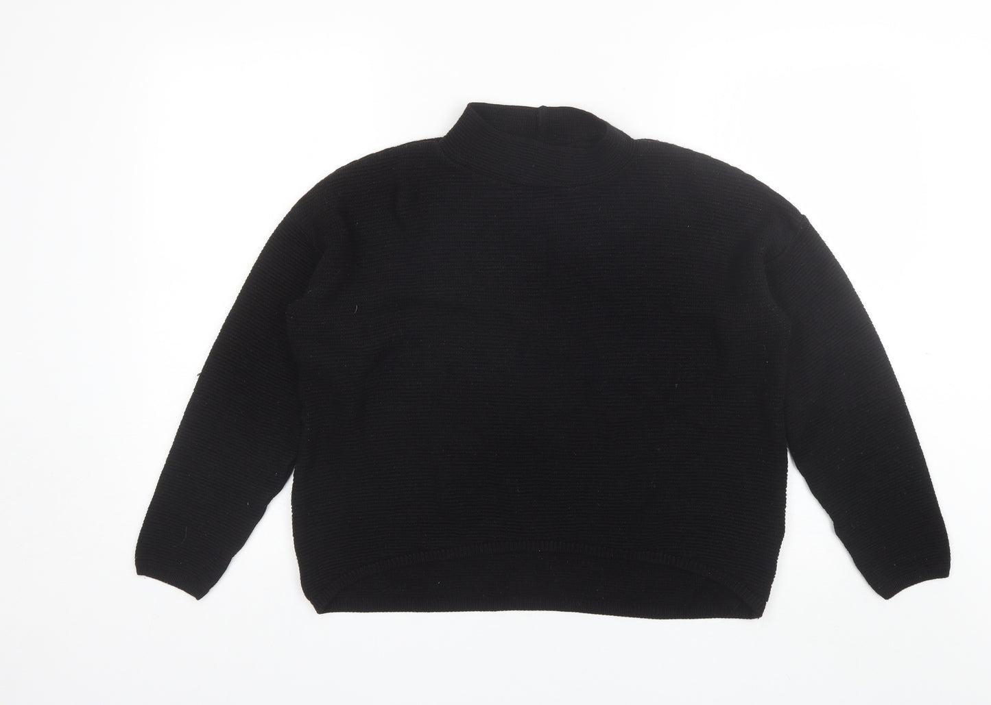 New Look Womens Black Mock Neck  Acrylic Pullover Jumper Size 12
