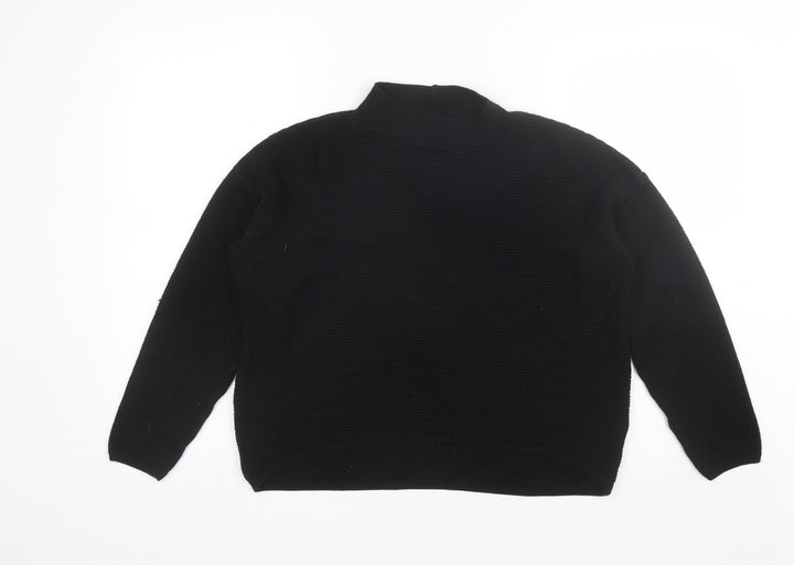 New Look Womens Black Mock Neck  Acrylic Pullover Jumper Size 12