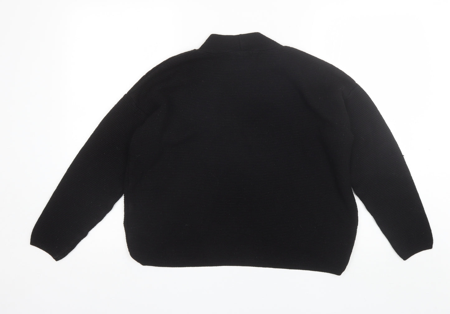 New Look Womens Black Mock Neck  Acrylic Pullover Jumper Size 12