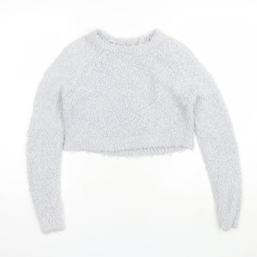 River Island Womens Blue Round Neck  Polyester Pullover Jumper Size 6